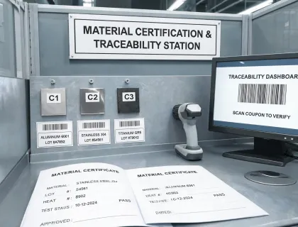 Material certification station